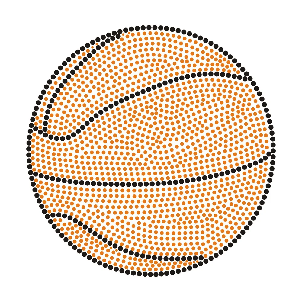 Rhinestone Transfer Basketball Sport Design Rhinestone Pattern Wholesale Custom Motifs Rhinestone Transfer Hot Fix Transfer