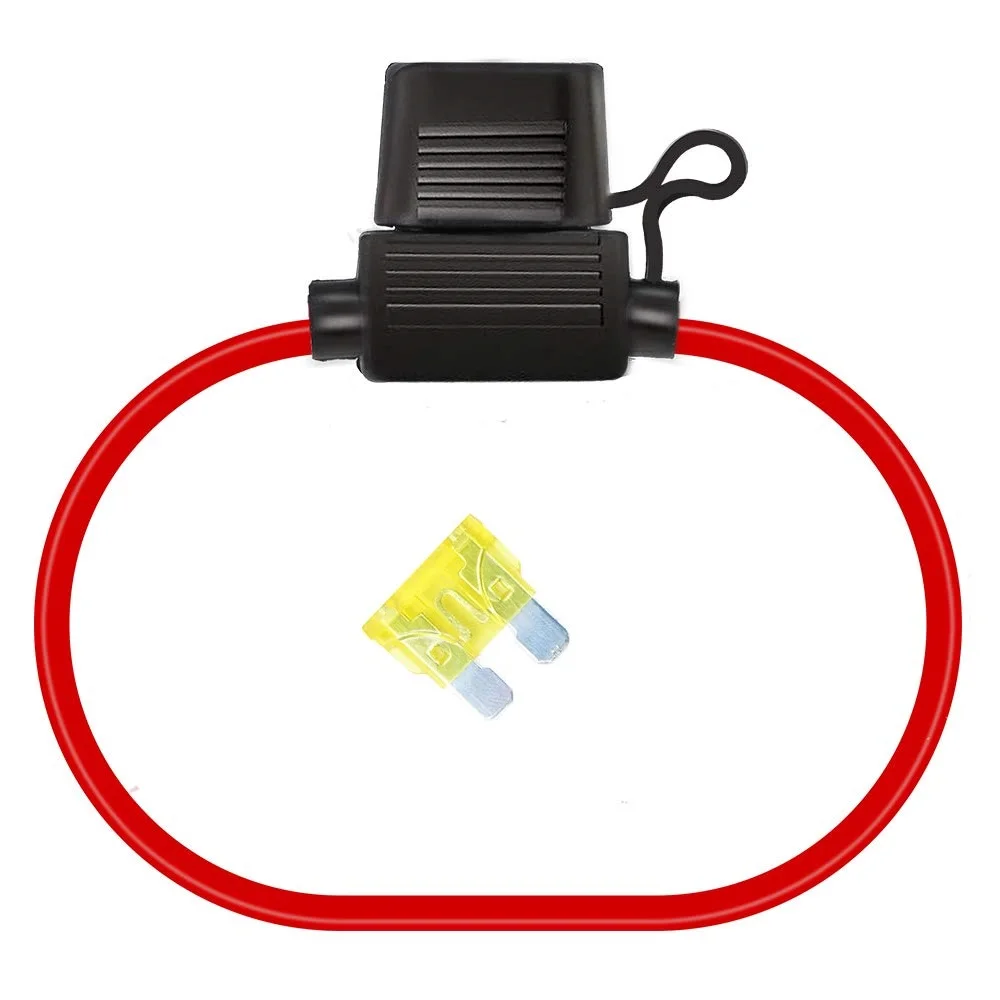 12AWG blade inline electrical automobile middle fuse holder with waterproof cover wiring
