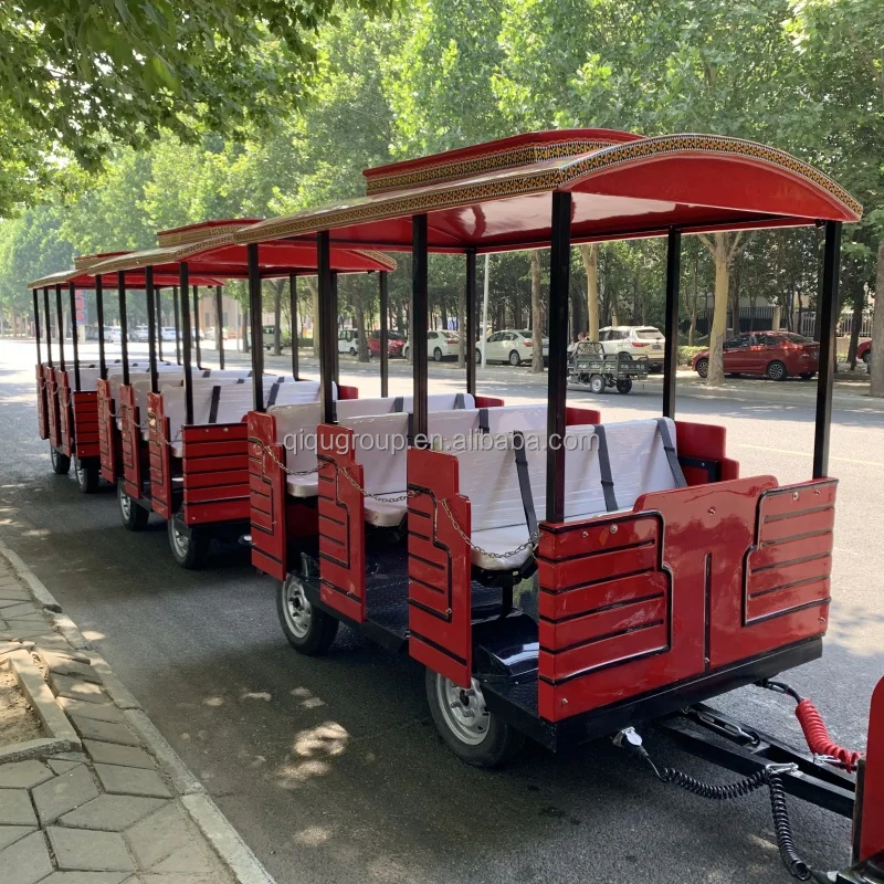Customized christmas style 29 seats sightseeing bus electric train set for adults