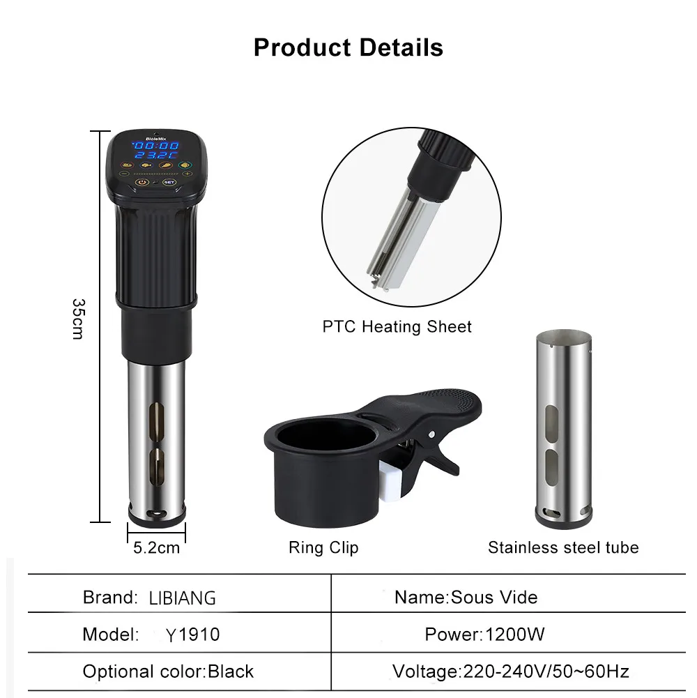 Best Sous Vide Wifi App Control Accurate Vacuum Cooking Digital Timer Immersion Circulator Heater Culinary Slow Cookers and Sous