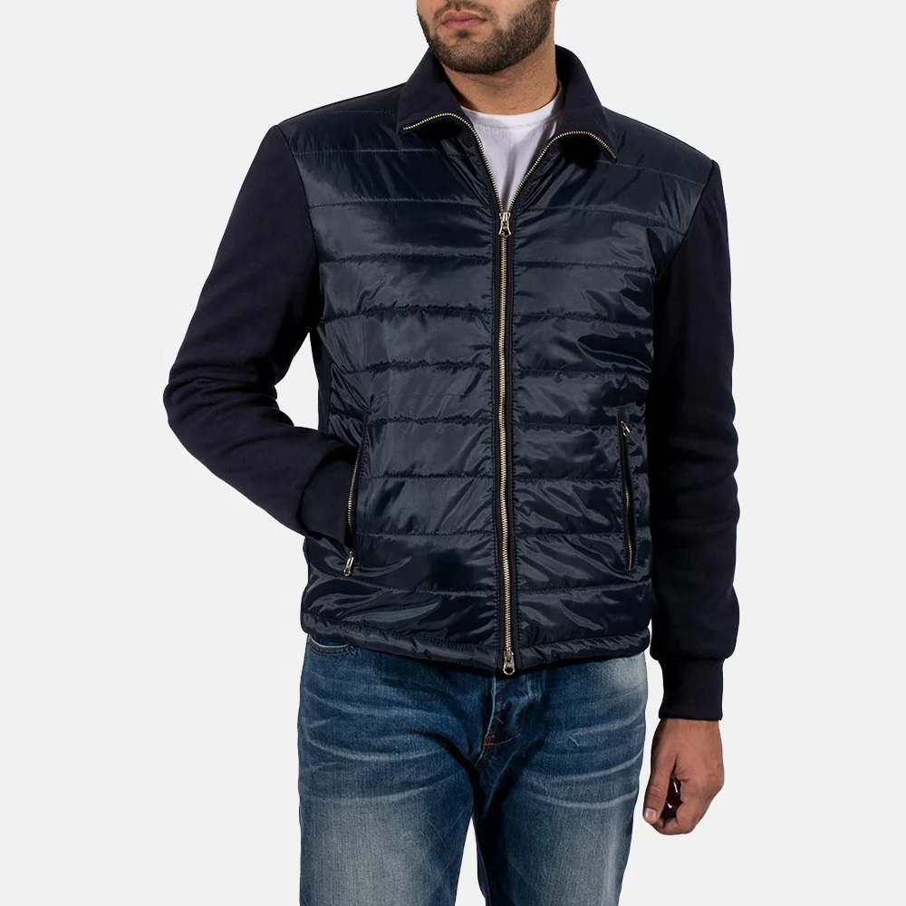 Men Windbreaker Jacket Customized in Black with Zipper Closure / Men Casual Wear Windbreaker Jacket in Polyester and Fleece