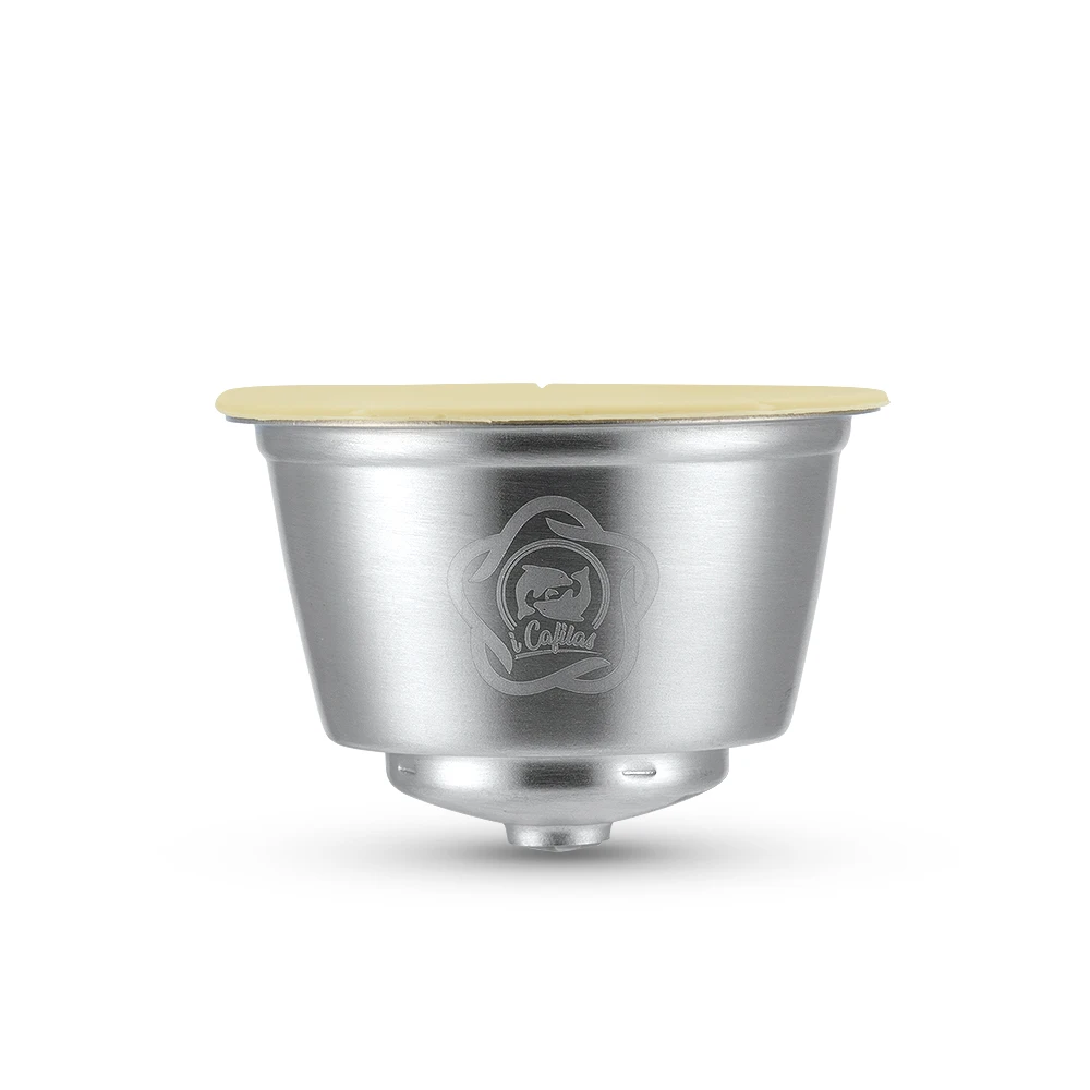 Reusable Coffee Capsule For Dolce Gusto Maker Stainless Steel Refillable Coffee & Milk Foam Filter Pods with Silicone Lid