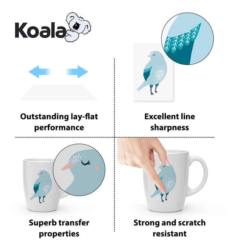 koala A4 Inkjet water-based ink clear water slide decal glass transfer printing paper
