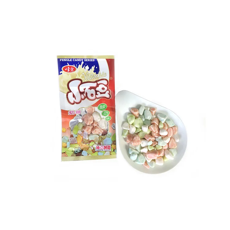 Classic Small Bags Stone Chocolate Candies Yogurt Gummy Stone Candy Hot Sale Milk Candies and Snacks