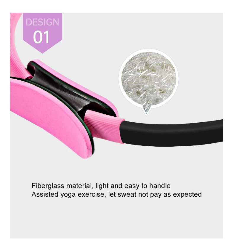 Pilates Ring Magic Fitness Pilates Circle with Dual Padded Handles 14 Inch Magic Fitness Circle for Toning Inner & Outer Thighs