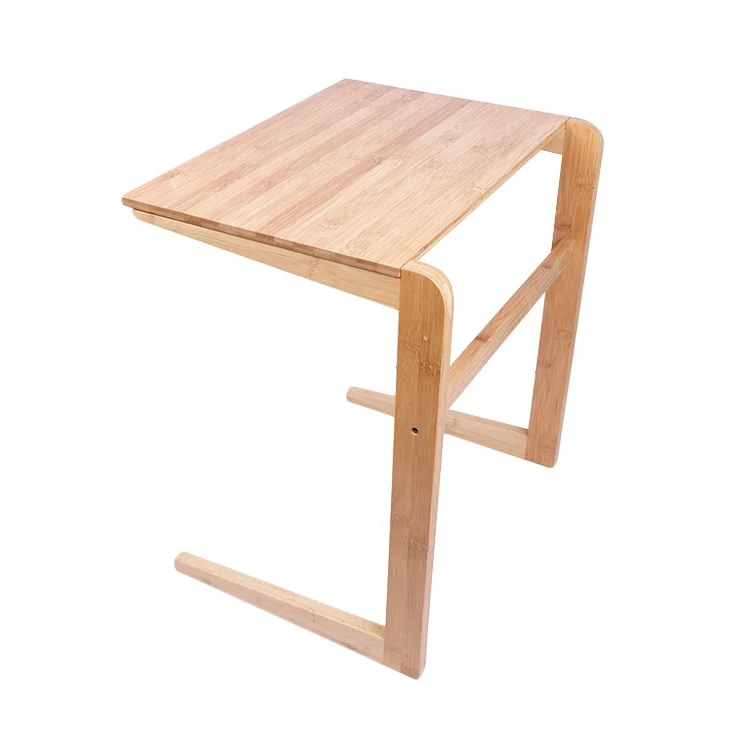 Bamboo Sofa Side Table TV Tray Couch Coffee Snack End Table Bedside Table Notebook Tablet Beside Bed Sofa Portable Workstation