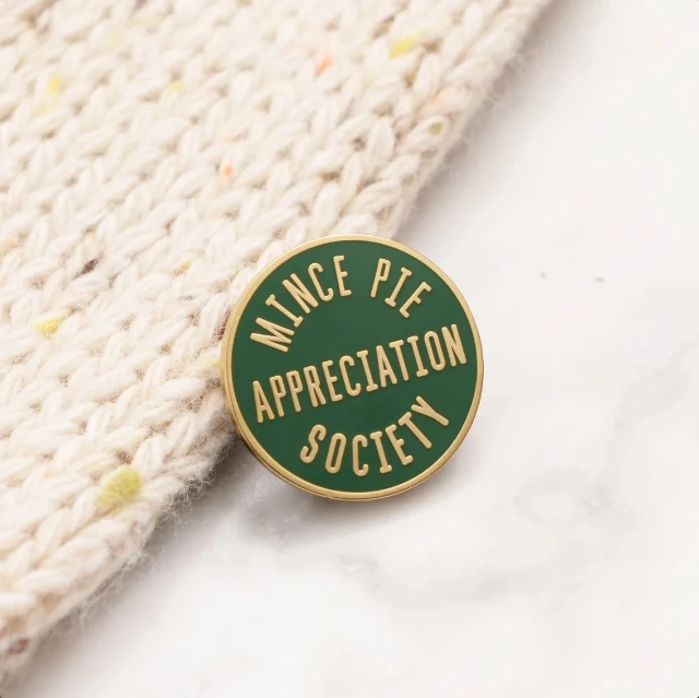 Personalized Mince Pie Appreciation Society Pin Hard Enamel Pin Christmas Pin Gift For Xmas Flair Stocking Filler Lapel Jewelry