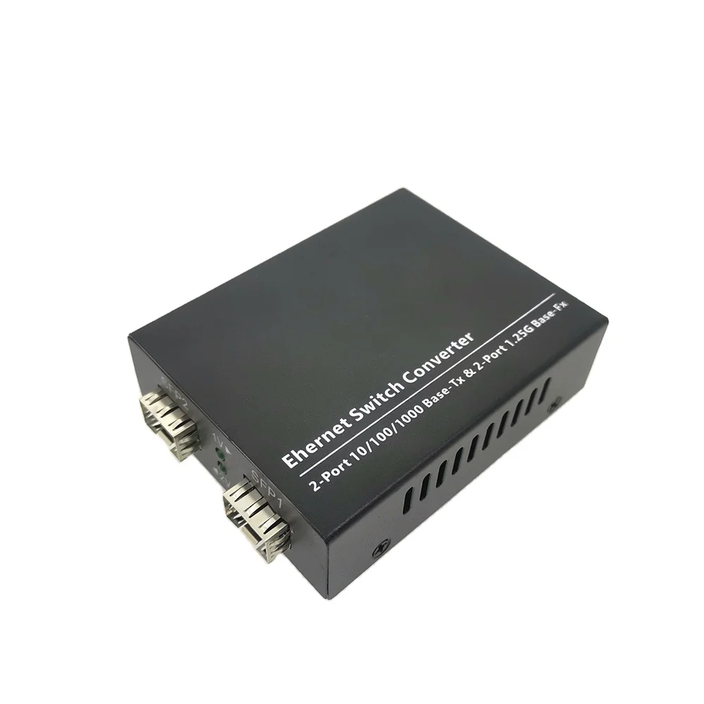 2SFP2E Gigabit Ethernet-коммутатор волокна 2*1,25G 2 порта SFP & 2*10/100/1000M 2 UTP 2RJ45 гигабитное волокно Переключатель