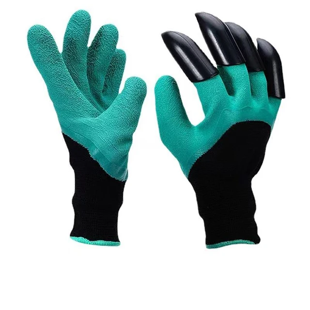 Wholesale High Quality Guantes Planting Working Fingertips Waterproof Latex Safety Foam Garden Gloves With Claws