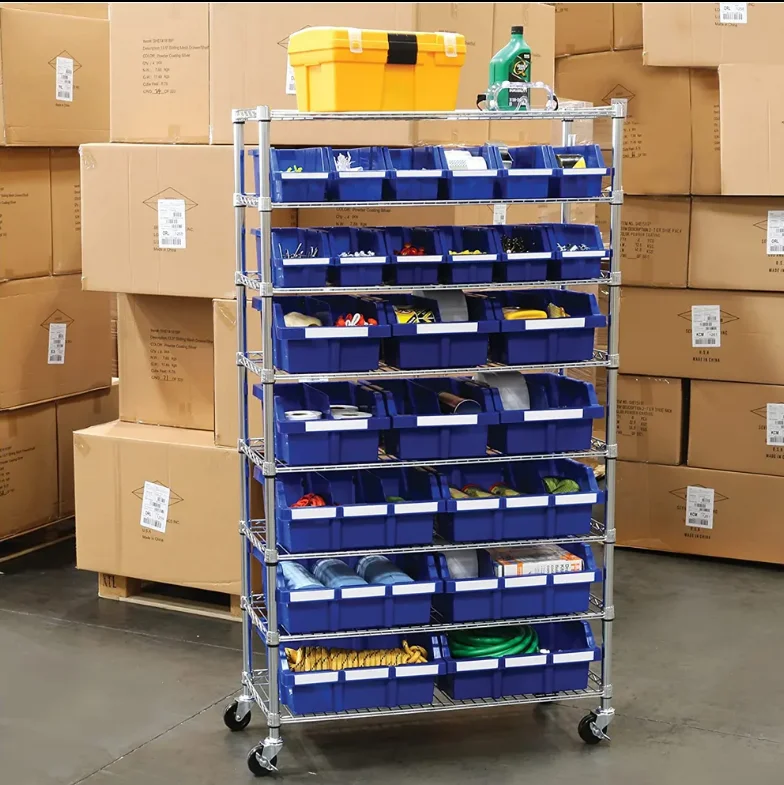 12 Twelve 9 Tier Mobile Kitchen Industrial 304 Stainless Steel Chrome Wire Metal Shelving Storage Holders Rack Bin