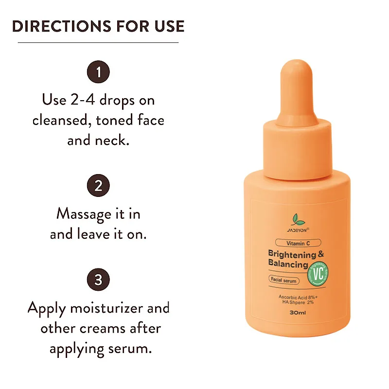 Natural Organic Facial Tightening Niacid Essence Moisturising Face Revitalizing Antiaging Skin-Lightening Vitamin C Serum