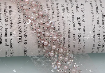 Width 5 cm Handmade Shiny pearls lace ribbon flower beads Sequins tulle mesh lace trim for dress curtain Collar
