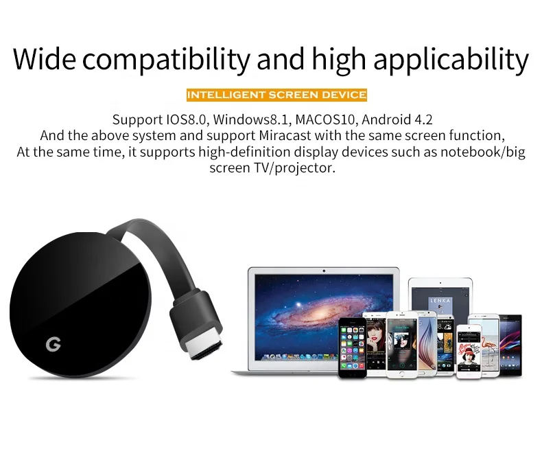 Screen projector smart wireless screen device 5G wifi G7S screen projector HD 1080P TV push mobile app Dongle anycast