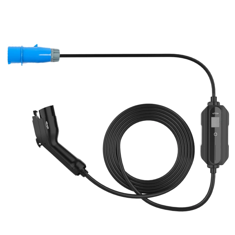 16A 32A Mode 2 Level 2 AC Ev Charger 7KW 11KW EVSE Portable Ev Charger Electric Vehicle Car Charger Type 2 IEC62196 Type 1 J1772