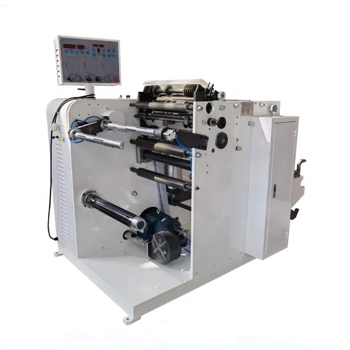 Thermal paper slitting and rewinding machine