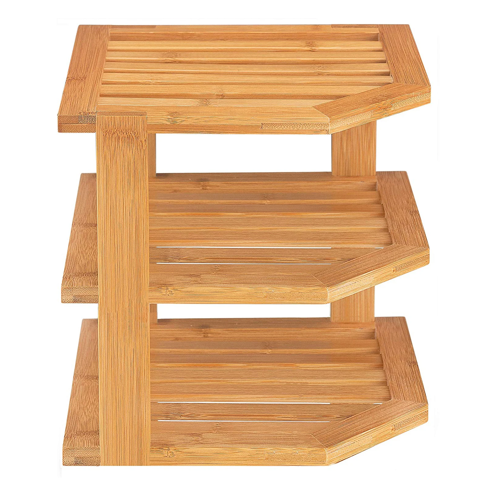 Бамбук ванная комната угловая полка для хранения Организатор-3 яруса кружевных кухни угловой стеллаж для тарелок столешница, кабинет, кладовая Организации