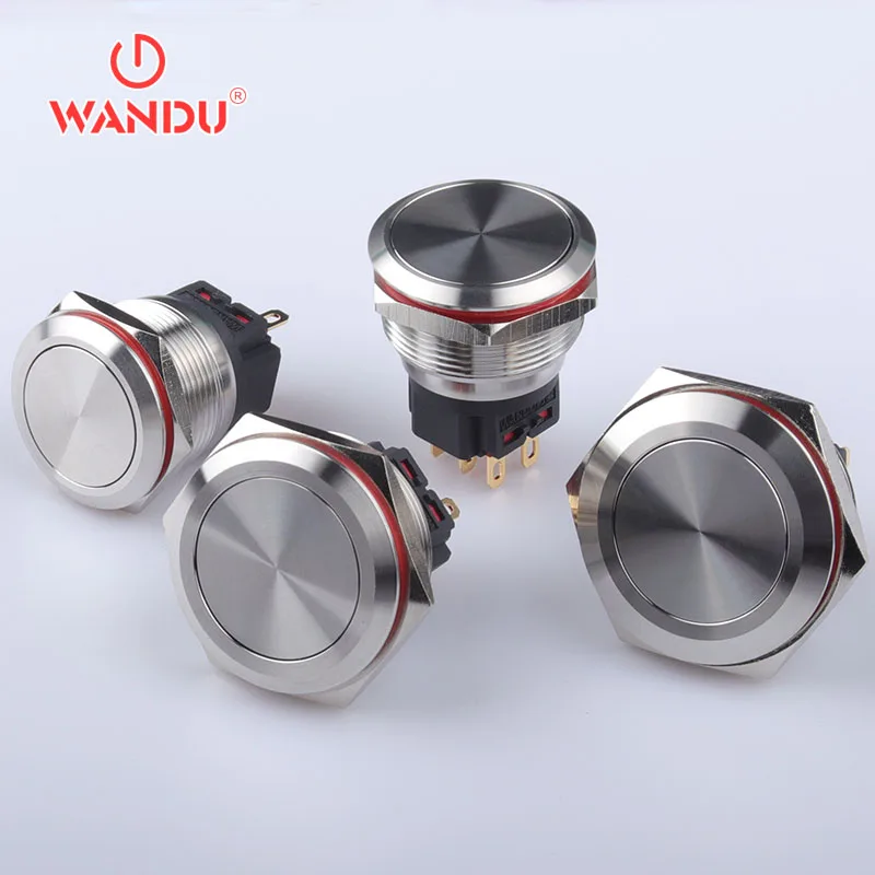 12 мм 16 мм 19 мм 22 мм 25 мм 30 мм круглая Водонепроницаемая Ip67 металлическая кнопка мгновенного фиксации переключателя