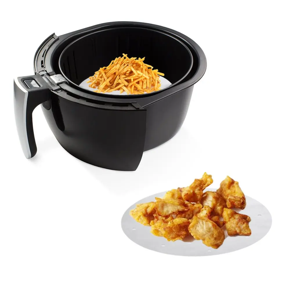 Cheap price oil free Air Fryer Liners- 7 inch Premium Perforated Parchment Steaming Papers for Air Fryer, Cooking, Baking 100pcs