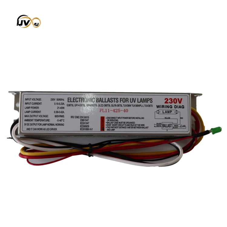 PL11-425-40 Quick Start 40W Uv Lamp Ballast Ultraviolet Disinfection Uvc Light Electronic Ballasts For Uv Germicidal Lamp