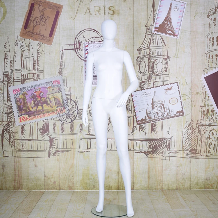 Fashion Full Body Matte White Dress Forms Adjustable Abstract Female Mannequins