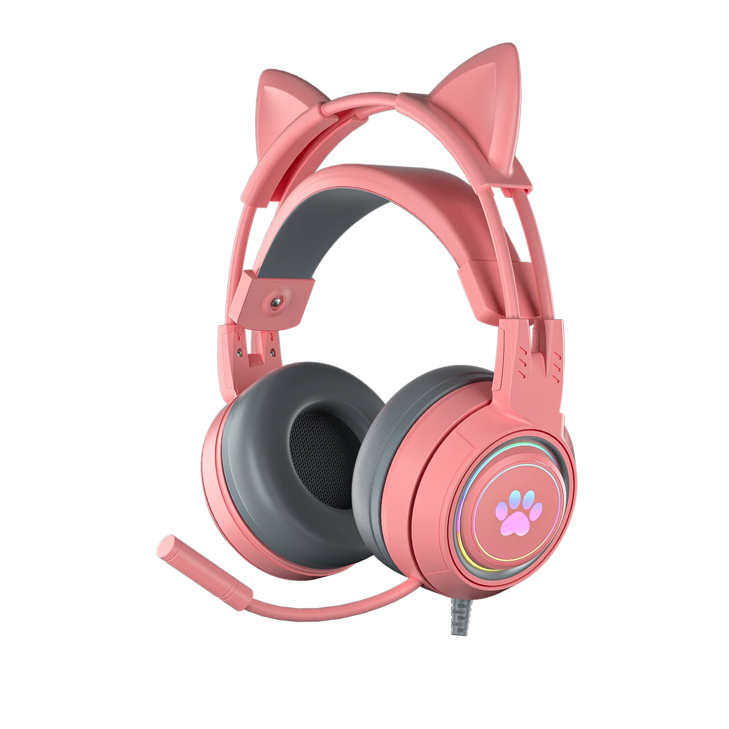 SY-G25 кошачьими ушками СВЕТОДИОДНЫЙ за ухо наушники Usb Smart Pc gamer наушники светодиодный стерео RGB проводной 7,1 игровая гарнитура с микрофоном