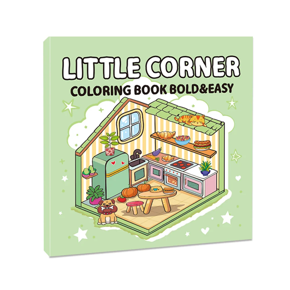 Make Your Own Room Scene Kawaii Stationery Korean Miniature Scene Little Corner Patterns Coloring Book