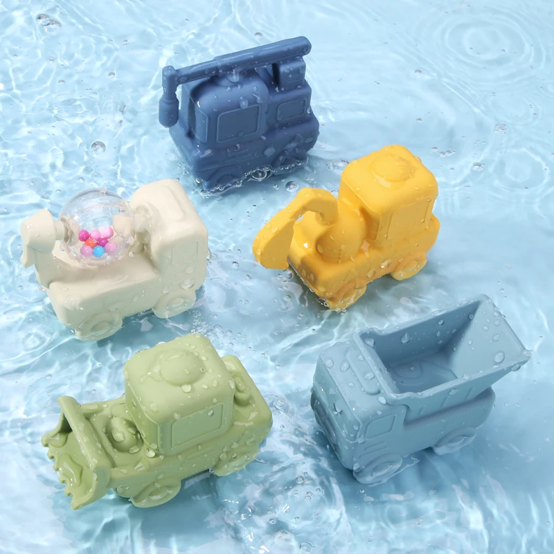 Mold Free Children Kids Water Spray Shower Toys Baby Car Hot Floating Silicone Bath Toys For Babies