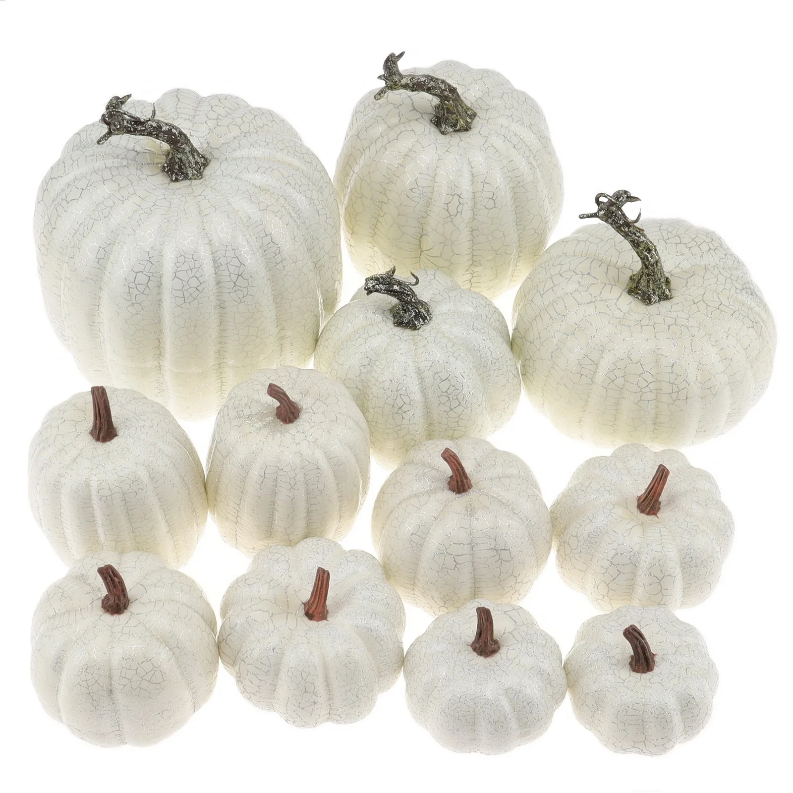 Gresorth Artificial White Pumpkins Wholesale Fake Vegetable Fall Autumn MINI Pumpkin Set Halloween Christmas Holiday Decoration