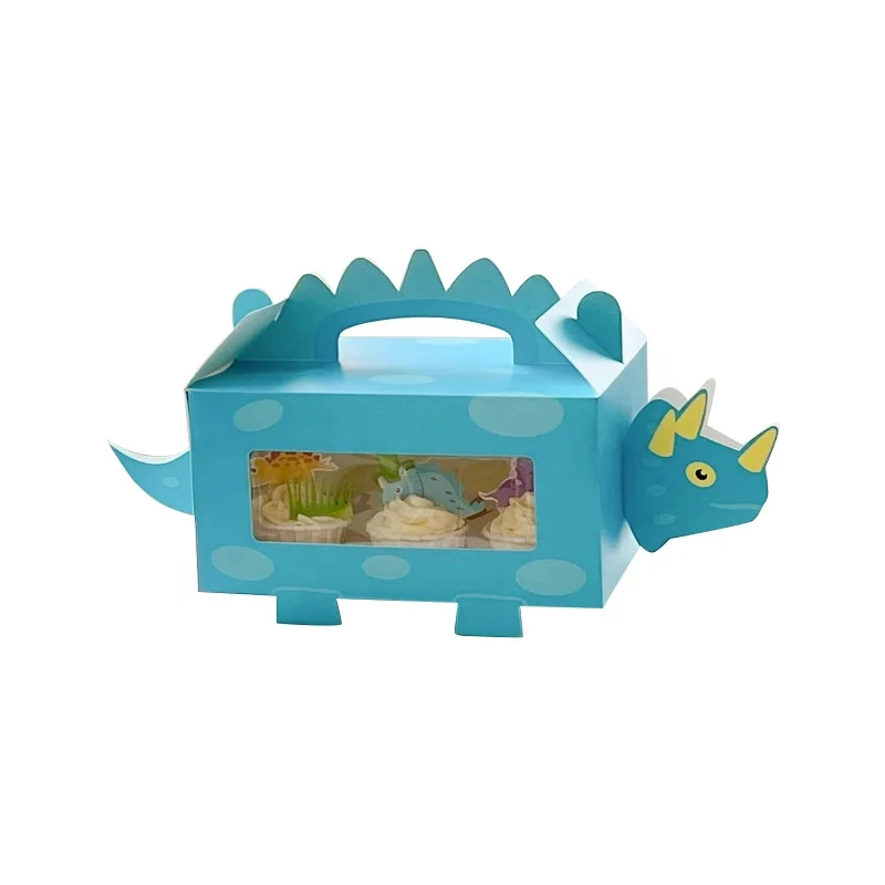 Mini Cupcakes Desserts Packaging Box with Inserts for Kids Custom Cartoon Bakery Container Boxes Children Treat Cupcake Gift Box