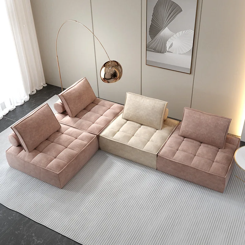  Wholesale Living Room Furniture Fabric Square Rebound Sponge Corner Sofa Modern Lazy Lounge