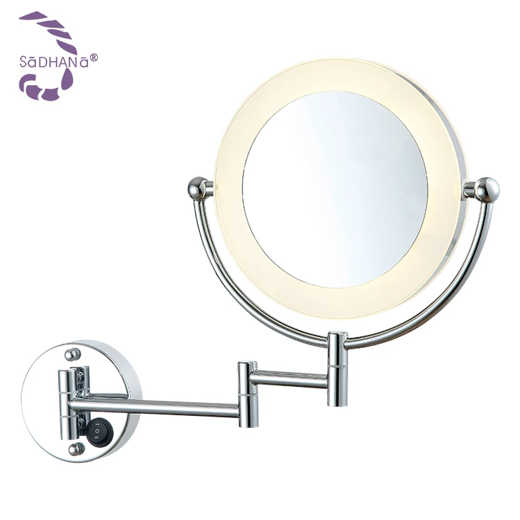 New Style Vanity Makeup Mirror With Lights Foldable Flat Magnifying Towing Bathroom Wall Hanging Mirror