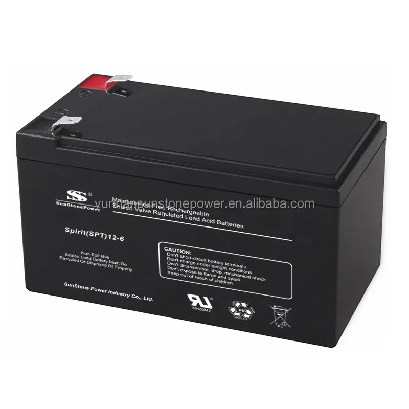 Sunstone 12V 6AH Factory Price AGM Battery Auto Control Lead Acid Maintenance Free Solar Energy Storage Batteries
