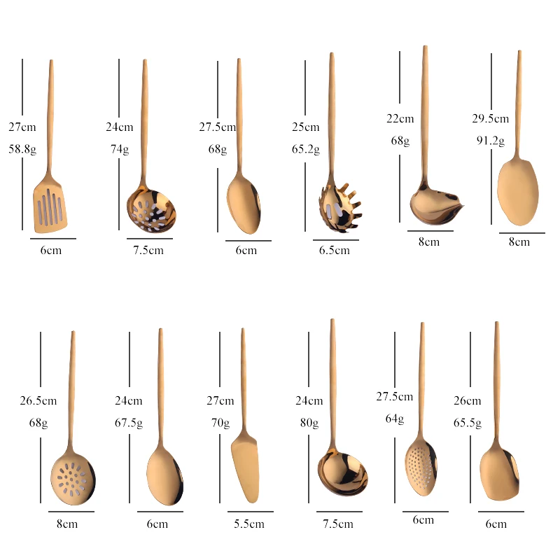Hotel Household Cooking Utensils Stainless Steel Kitchenware 12pcs Kitchen Tools with Box Set