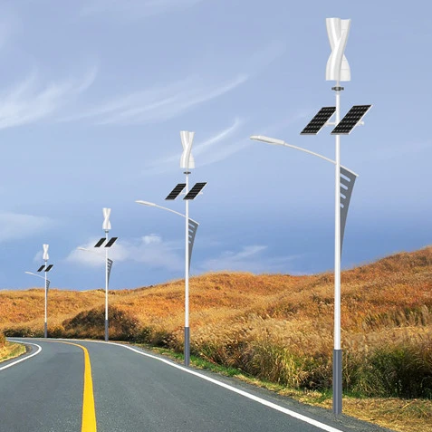 Low start wind speed solar wind street lightings solar panel hybrid power system wind turbine