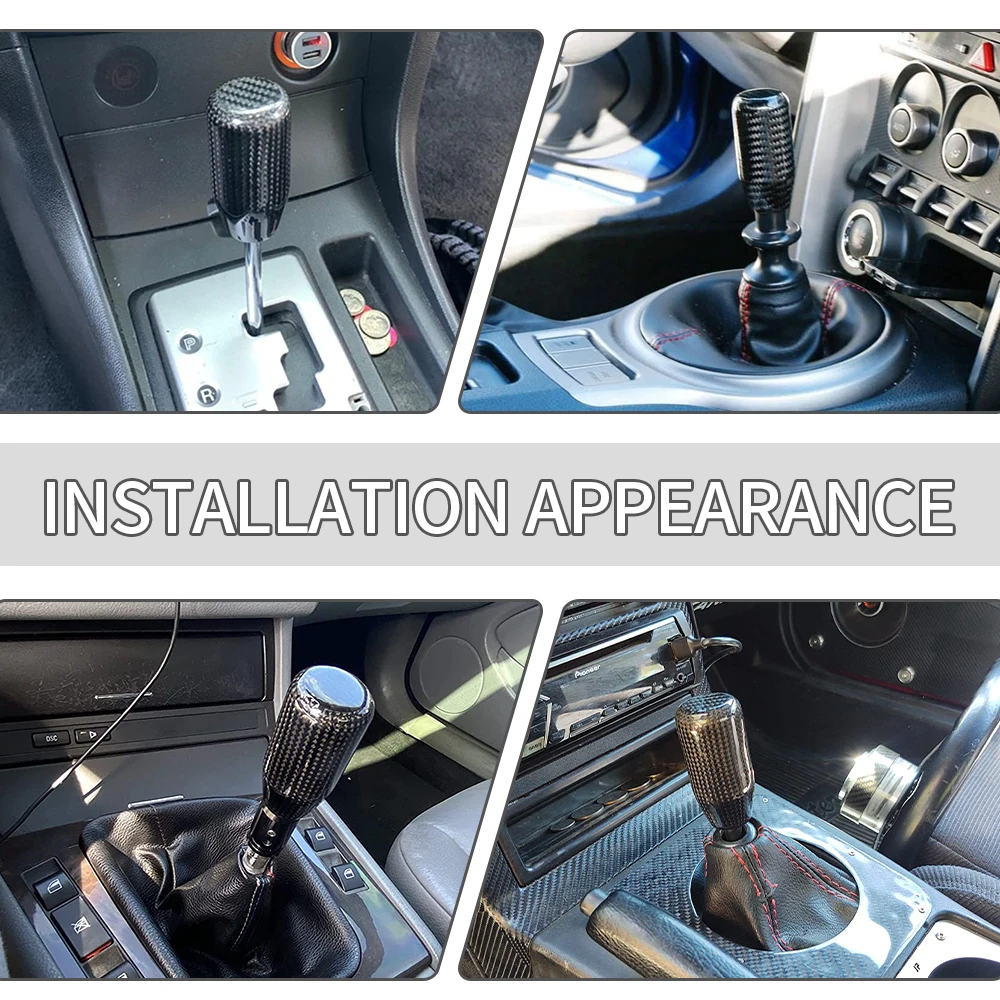 Universal Manual Automatic Car Racing Long Carbon Fiber Shifter Lever Gear Shift Knob Customs Shift Knobs