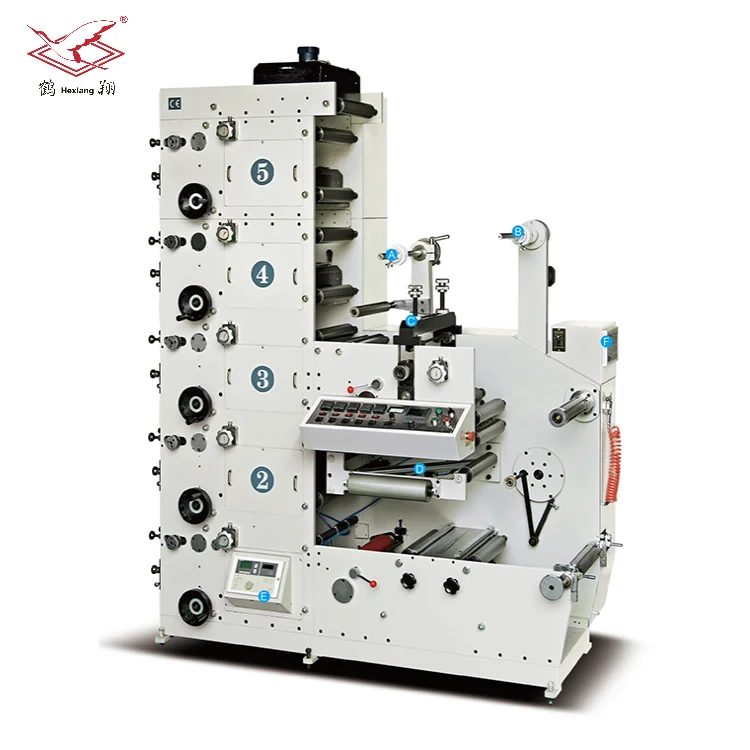 HEXIANG 6 colors flexo printing machine for sticker label paper