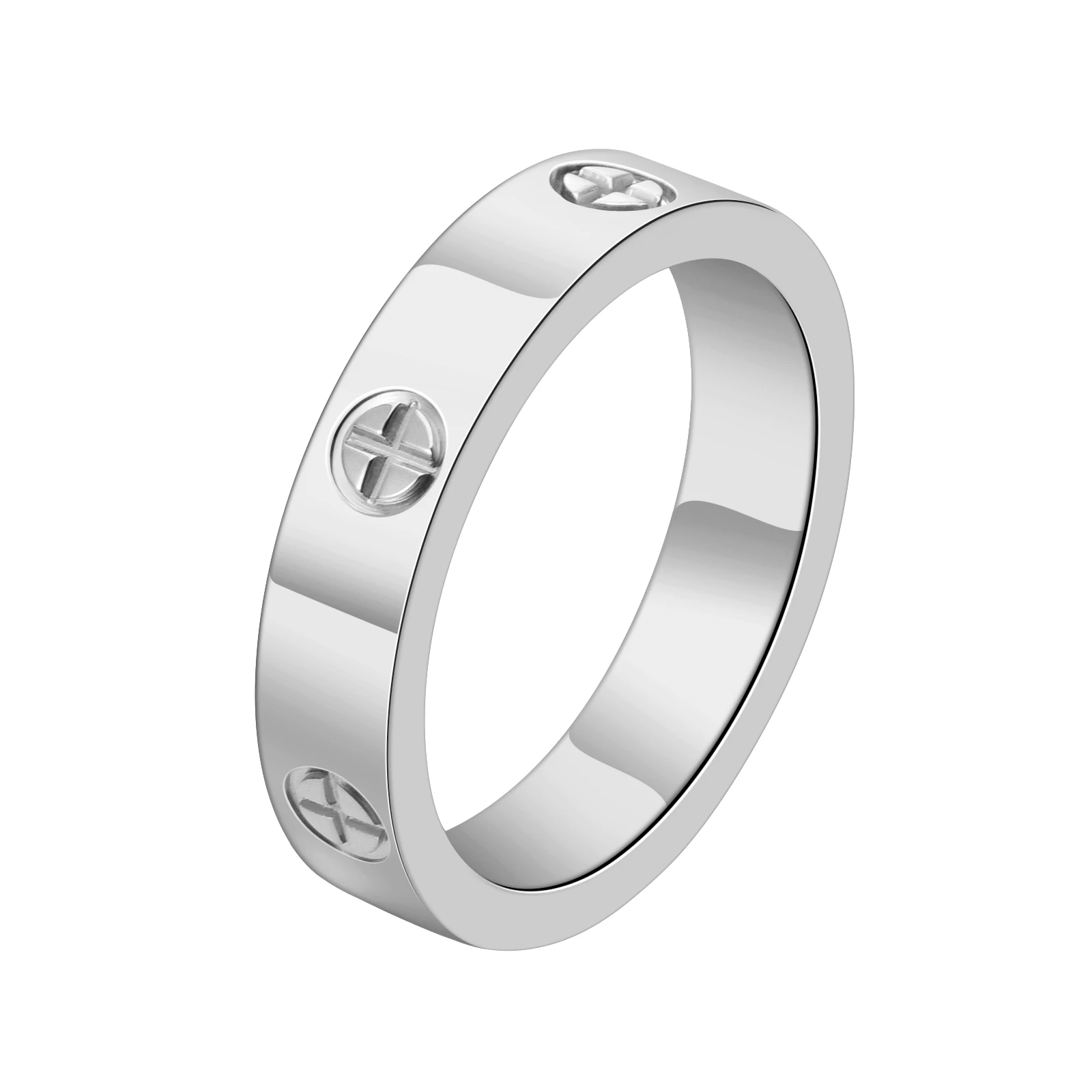 Fashion Jewelry Titanium Steel Geometric Detail Ring For Women