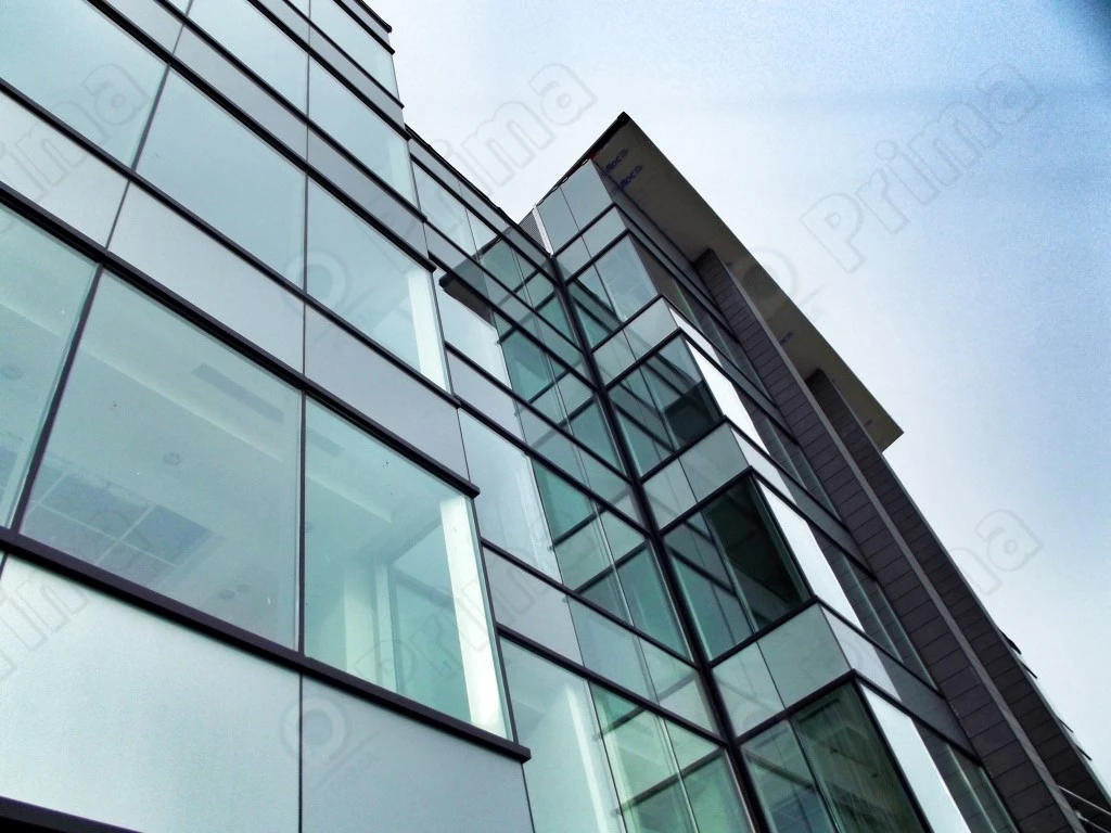 modern hotel office building semi unitized aluminum frame energy efficient facades glass curtain