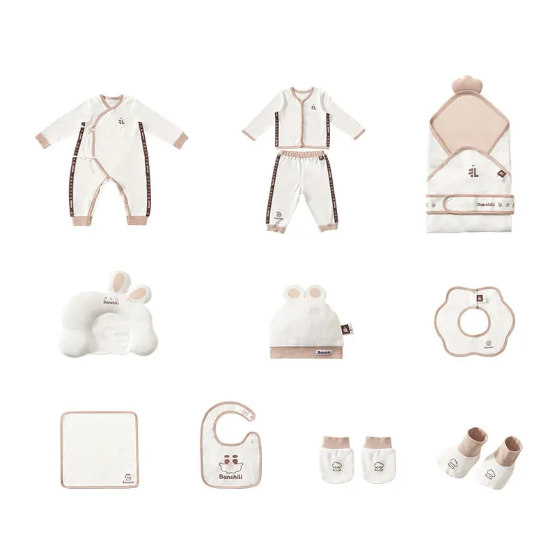 Новые товары, безопасный окрашенный воротник, 10 предметов, Подарочный комплект одежды для мальчиков и девочек, унисекс, хлопковый комплект одежды для малышей с длинным рукавом