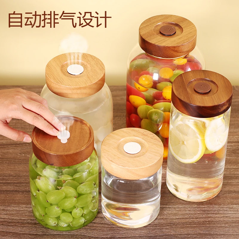 Exhaust screw cap glass bottle large capacity wine bottle glass jar sealed jar brew plum wine glass jar