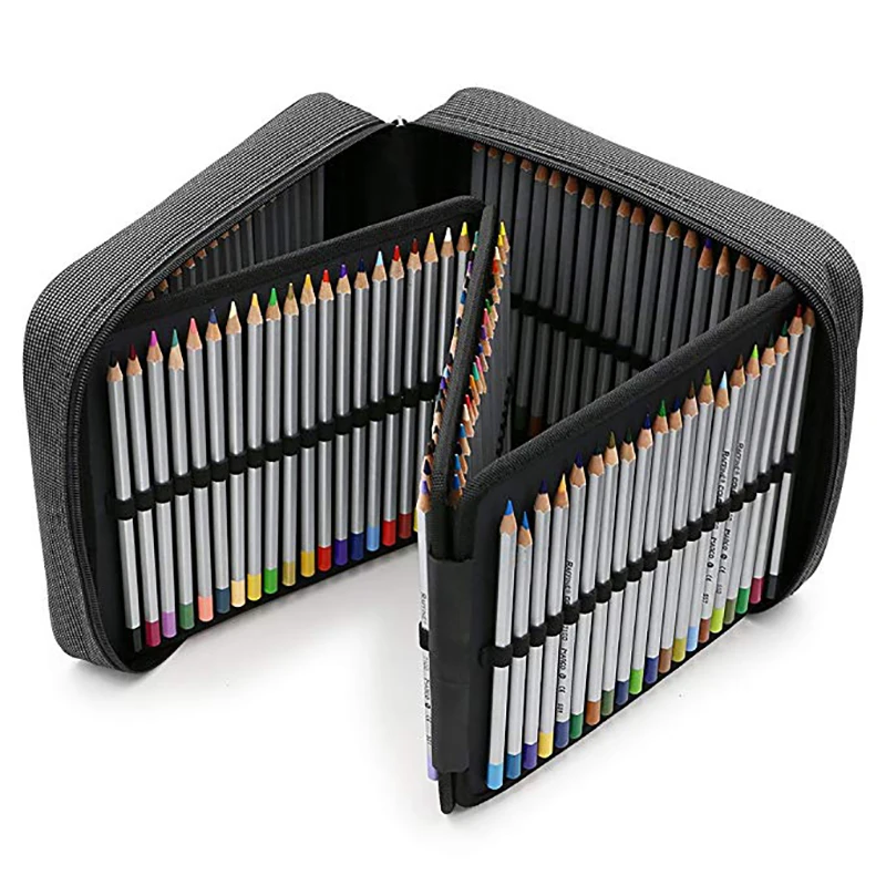 Холщовый удобный большой многослойный пенал на молнии для карандашей Prismacolor акварельные карандаши Crayola цветные