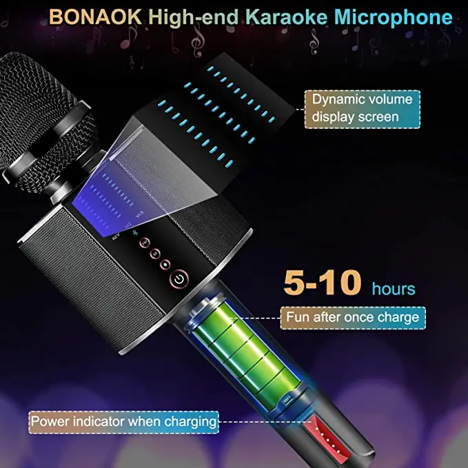 
Professional Mini Wireless Studio Recording Machine Ktv system BT Speaker Karaoke Microphones 