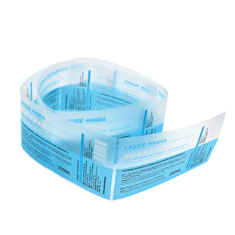 Vinyl Sticker Water Bottle Label Sticker Print Transparent Clear Plastic Customized Custom Adhesive Sticker