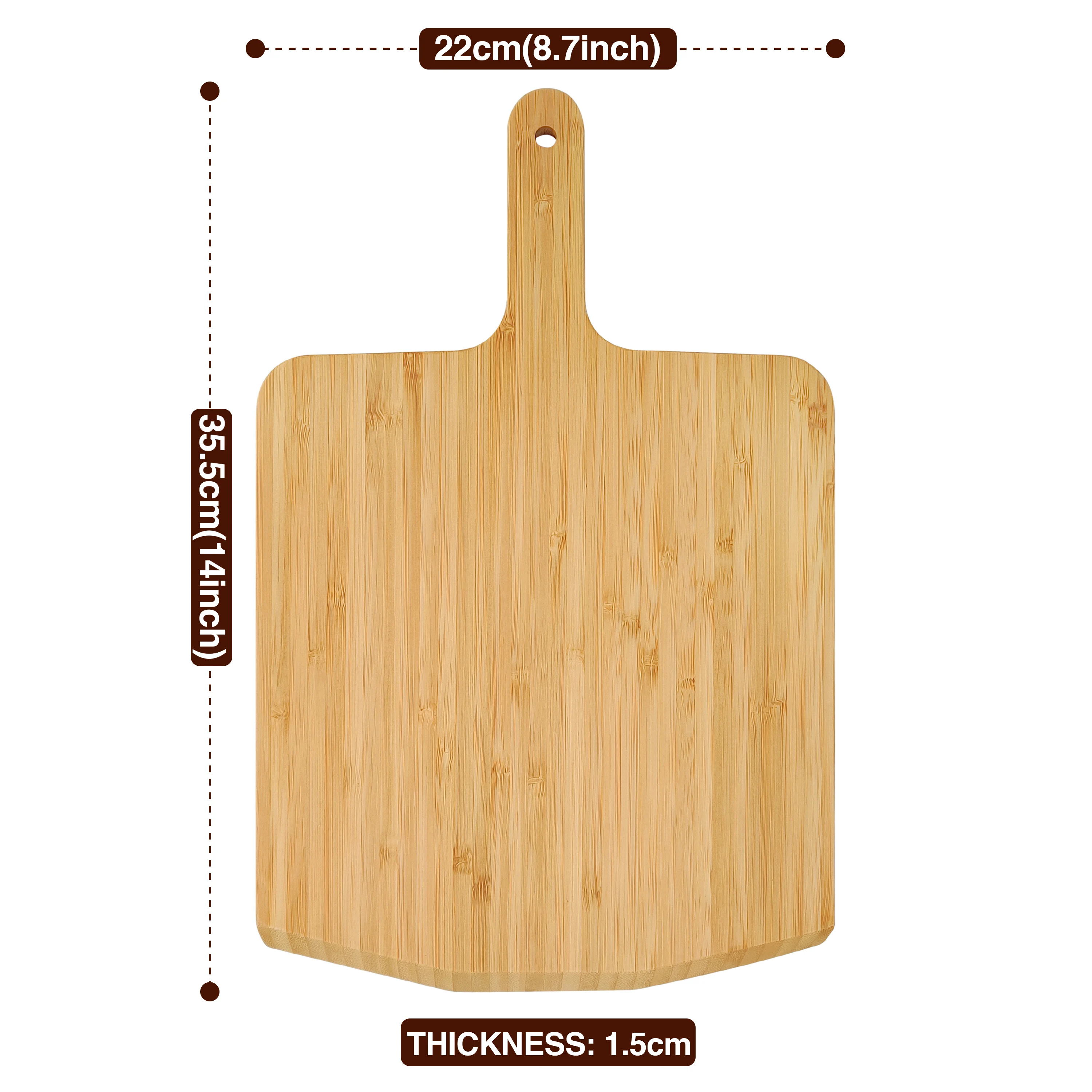 Bamboo wood cutting board pizza peel  serving plate  cheese and cutting board with handle