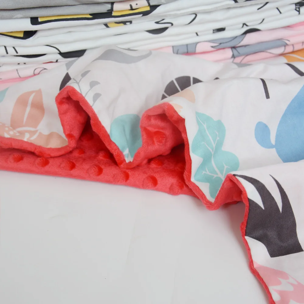 Wholesale Upholstrry fabric  Print Bean 100% Polyester Fabric Flannel Blanket Child Cover Upholstery Fabric