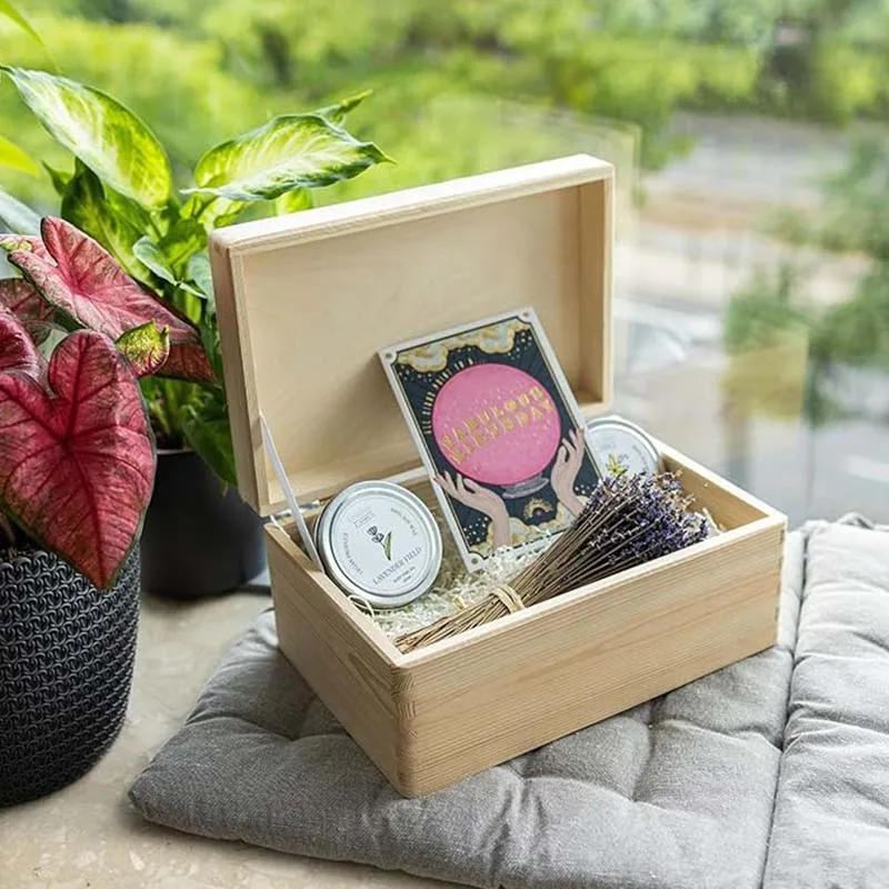 Wood Storage Box Organizer with Lid - Decorative Boxes for Crafts Sewing Keepsake Memory - Wooden DIY Storage Box Stash Jewelry