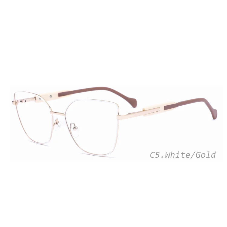 TL5202  Wonderful size shape colorful high quality metal frames double color temple popular Cateye women fashion frames