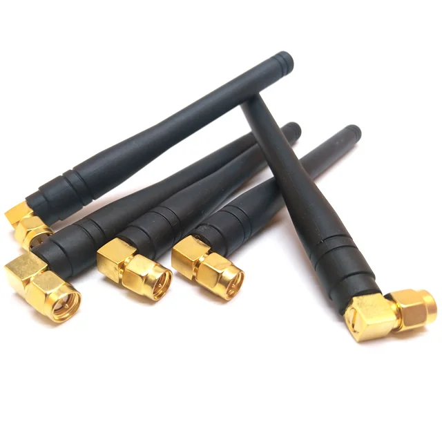 GSM /2G/3G/4G/2.4G 2dbi Gold 90 degree Angle SMA male  wifi antenna