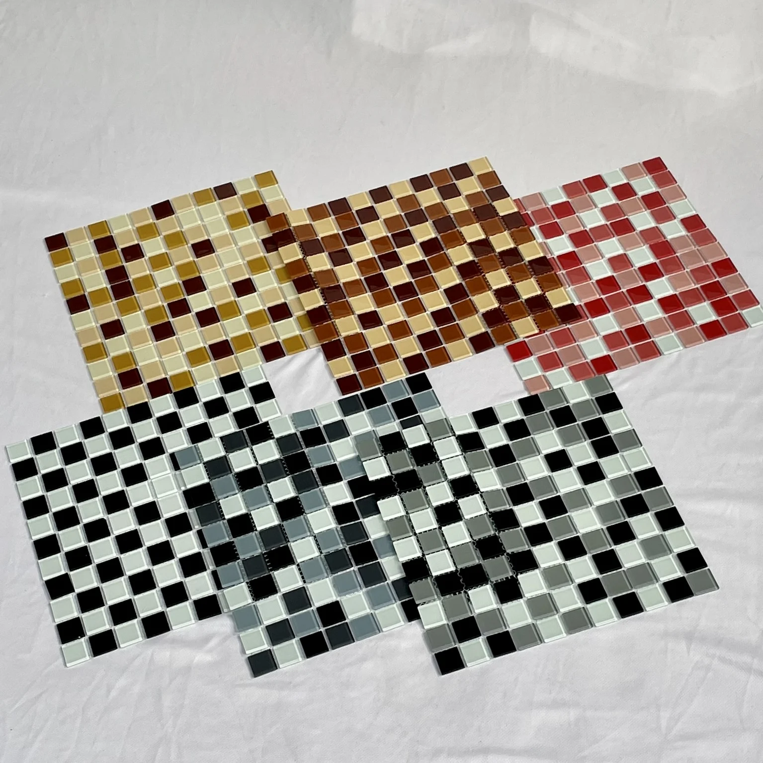 Wholesale price outdoor white blue iridescent crystal glass swimming pool mosaic tile