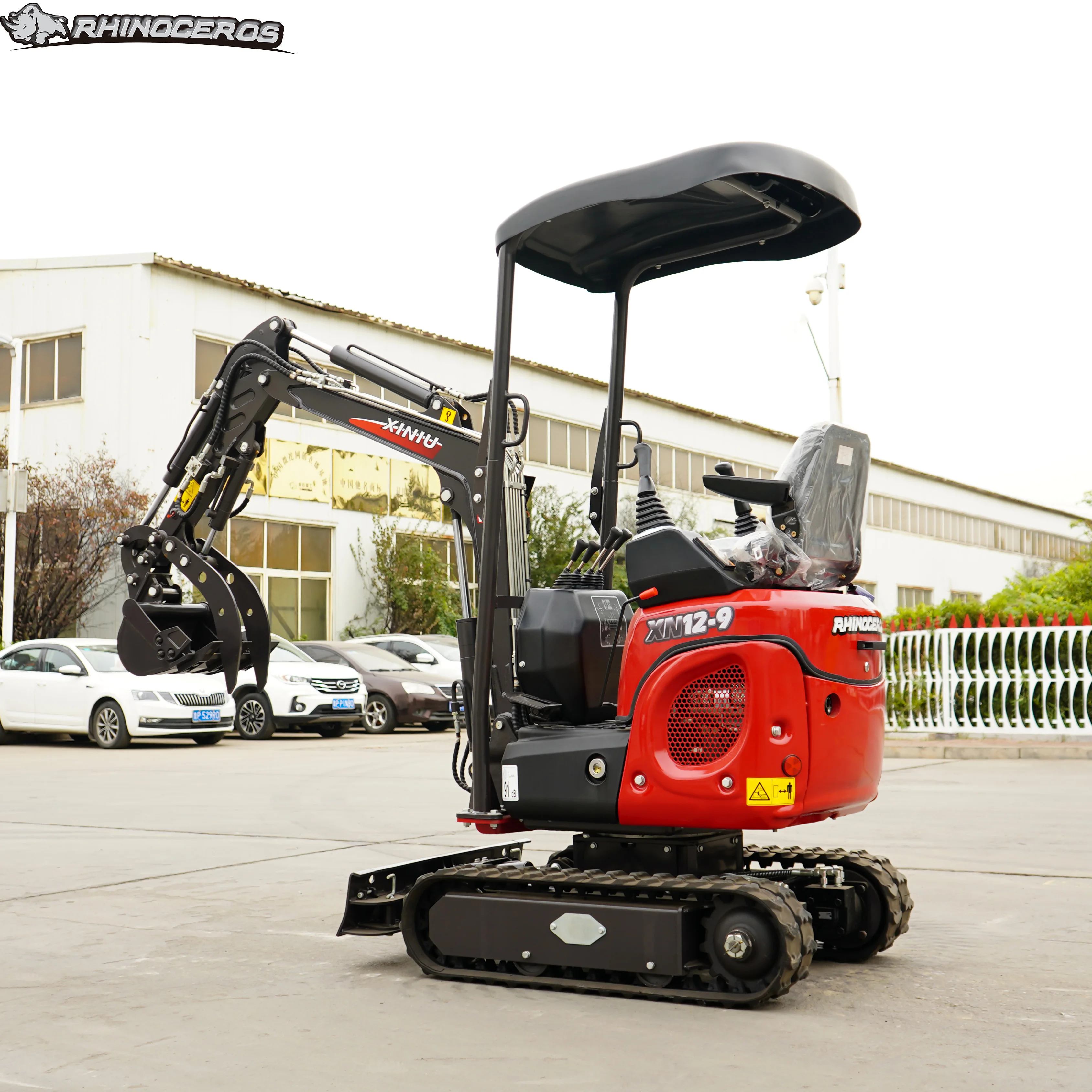 Rhinoceros XN12-9 mini digger three cylinder engine Excavator Rotating Bucket 1000kg